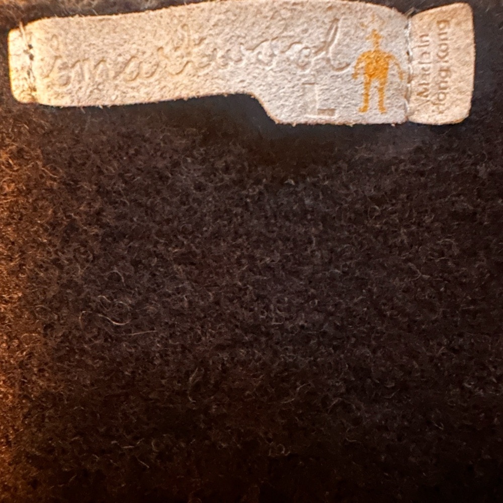 Smartwool Brown V-Neck Sweater with Striped Sleeves youth large - Picture 4 of 6